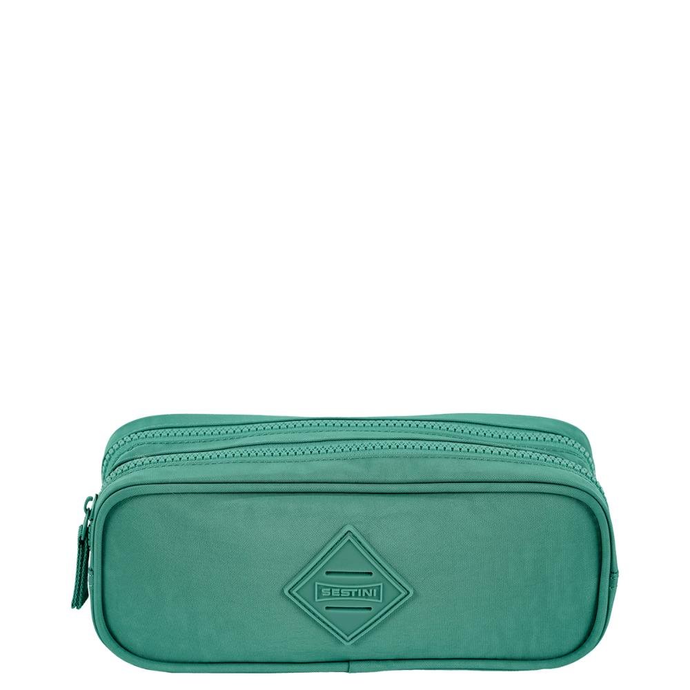 Estojo 2 Compartimentos Crinkle Verde - Jade