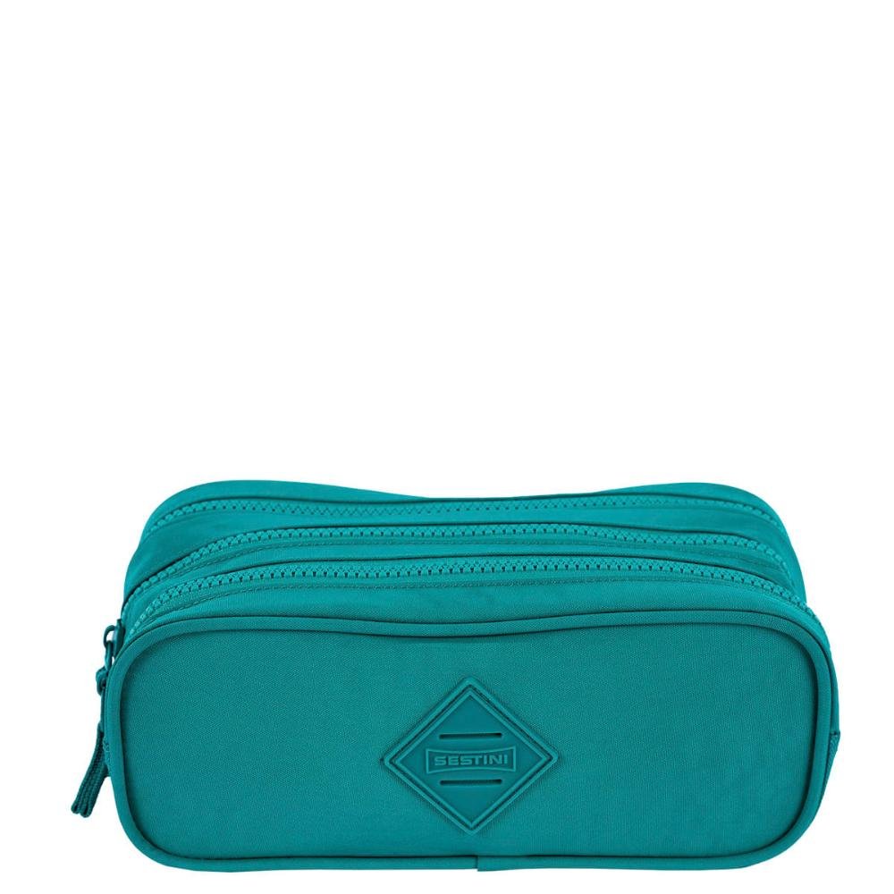 Estojo 3 Compartimentos Crinkle Verde - Jade