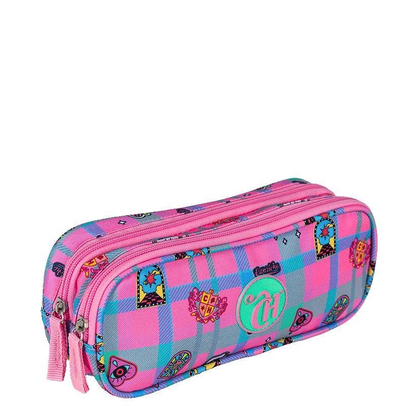Estojo 2 Compartimentos Capricho Student School - Rosa Claro Rosa 2