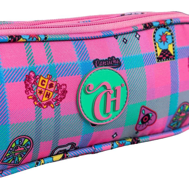 Estojo 2 Compartimentos Capricho Student School - Rosa Claro Rosa 5