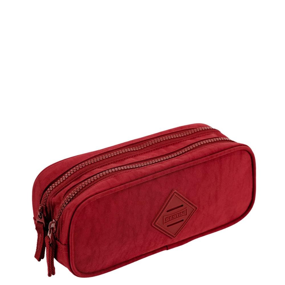 Estojo 2 Compartimentos Crinkle - Vinho Vermelho 3