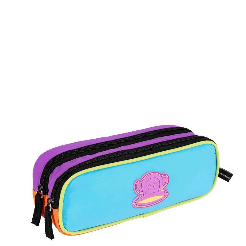 Estojo 2 Compartimentos Paul Frank Authentic - Orange Mix Multicores 2