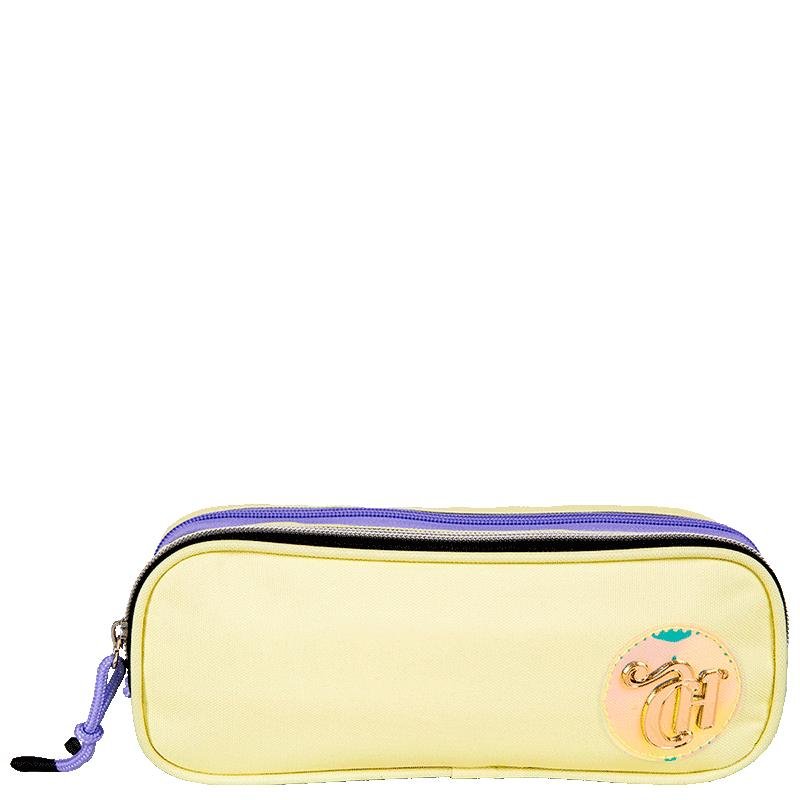 Estojo 2 Compartimentos Capricho Candy Popcorn - Amarelo