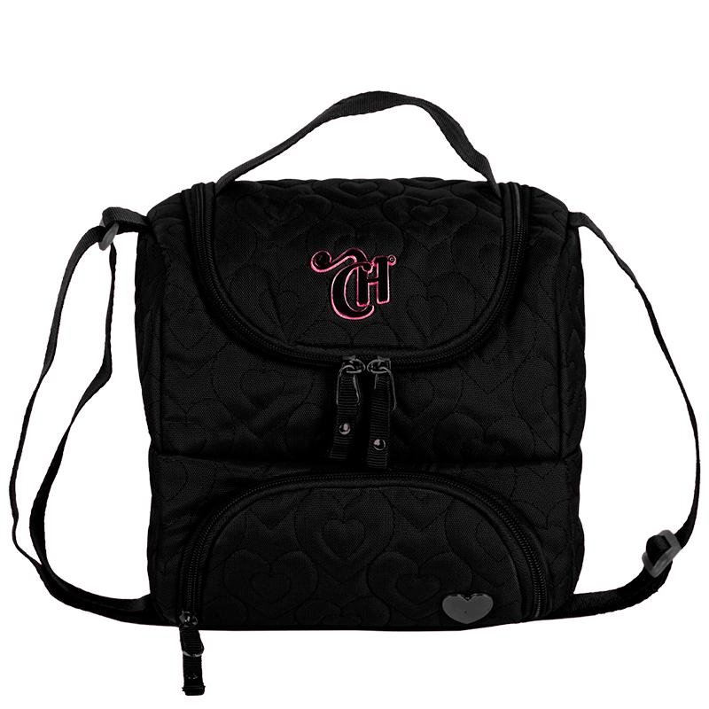 Lancheira 2 Compartimentos Abertura em U Capricho Crush - Preto