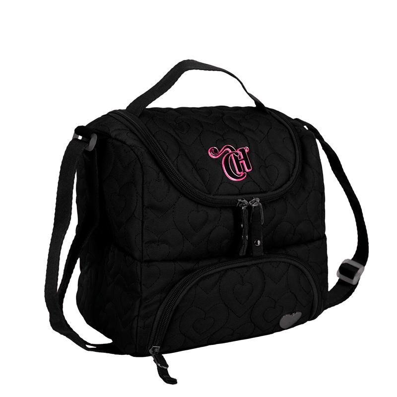 Lancheira 2 Compartimentos Abertura em U Capricho Crush - Preto Preto 2