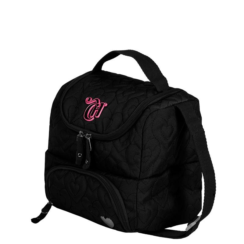 Lancheira 2 Compartimentos Abertura em U Capricho Crush - Preto Preto 3