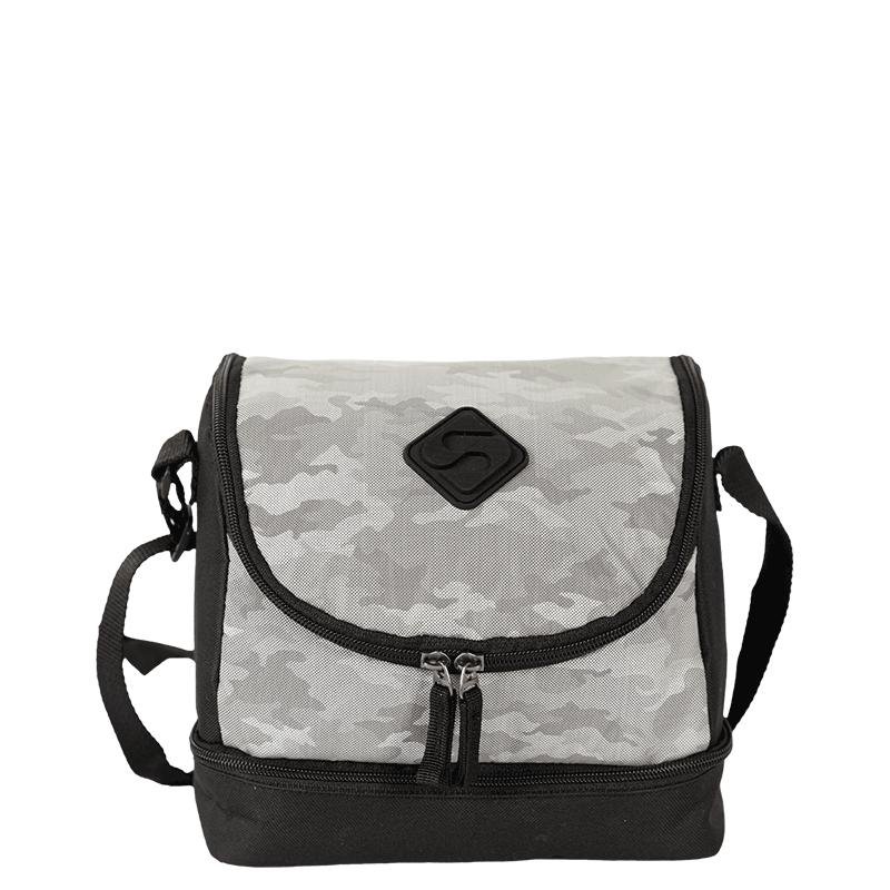 Lancheira 2 Compartimentos Sestini Lunch Tactical Snow - Preto e Cinza