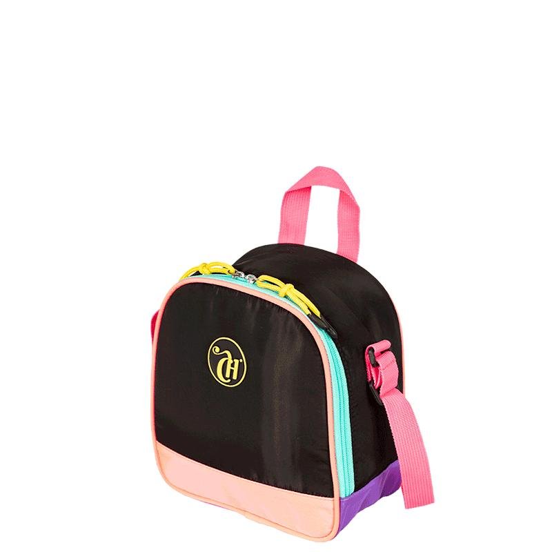 Lancheira Grande Capricho Contrast - Preto e Rosa Preto/Rosa 3