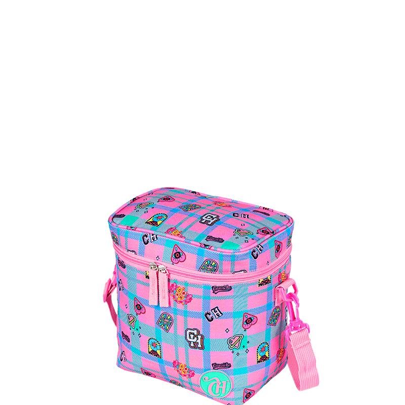 Lancheira Grande Capricho Student School - Rosa Claro Rosa 3