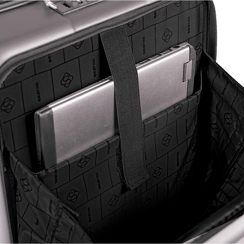 Mala de Viagem Bordo com Rodas 360° Eldorado - Prata Cinza 12