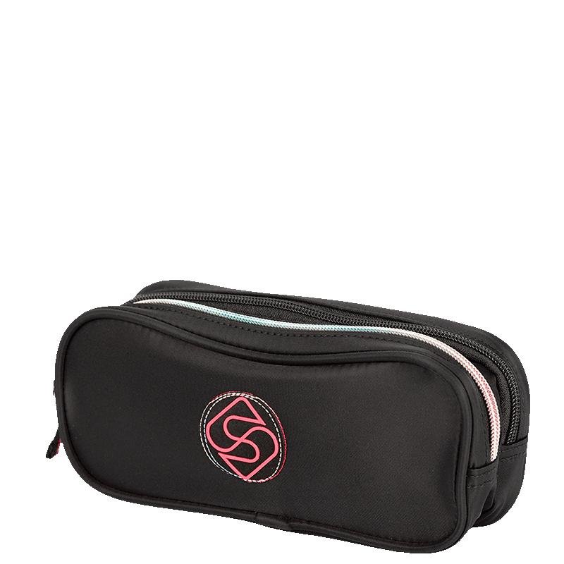 Estojo 2 Compartimentos Sestini Trend - Preto Preto 3