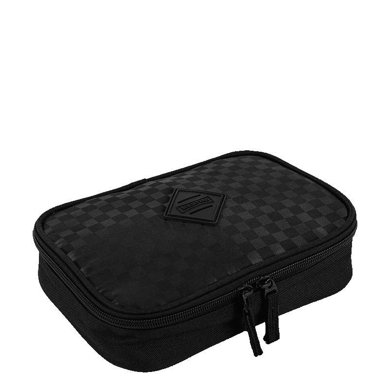 Estojo Box Especial Nailon - Xadrez Preto Preto 2