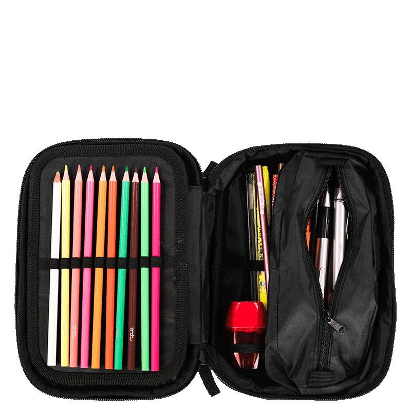 Estojo Box Especial Nailon - Xadrez Preto Preto 5