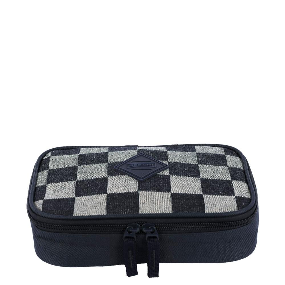 Estojo Box Especial Jeans - Xadrez Azul