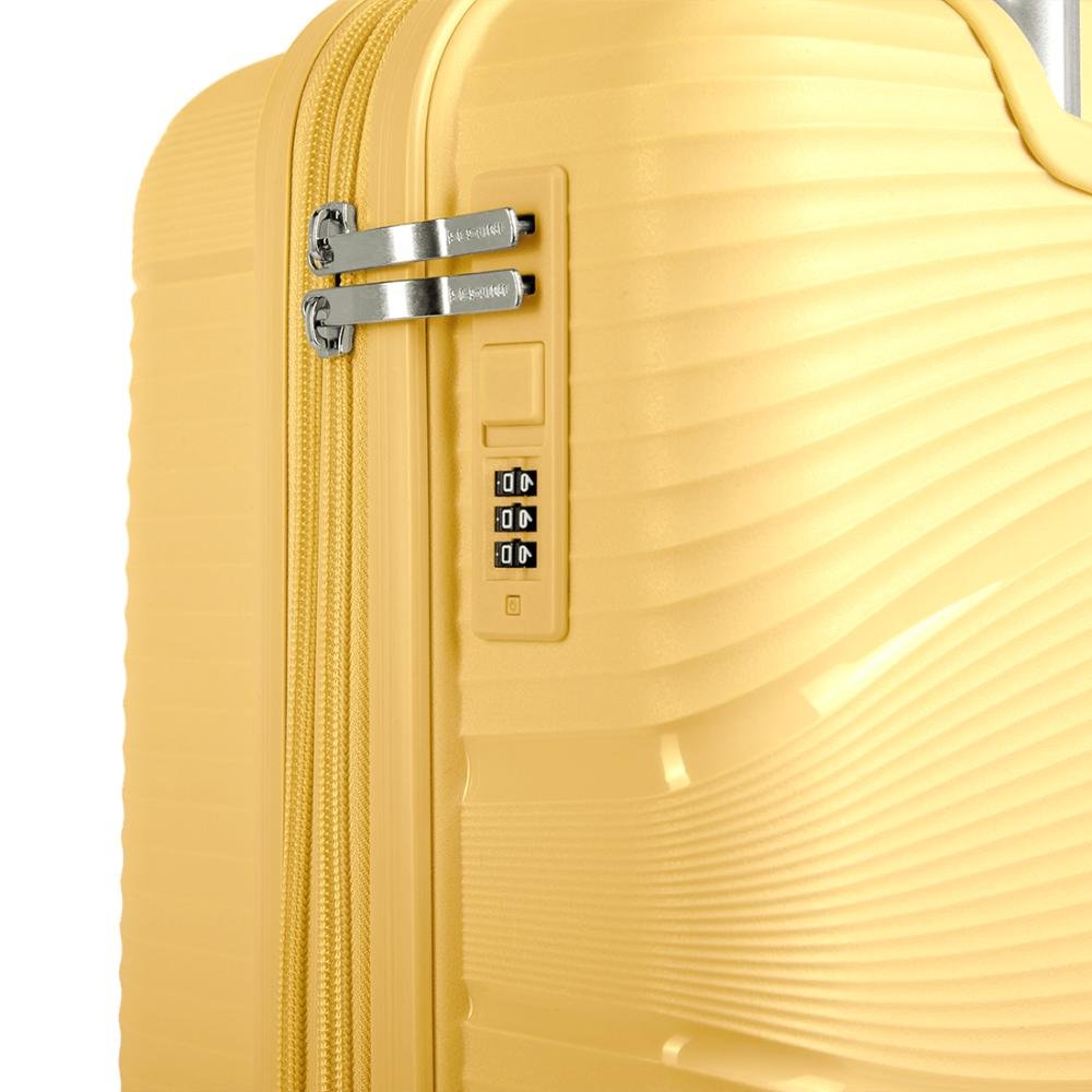 Mala de Viagem Bordo com Rodas 360º PP Joy - Amarelo Amarelo 5