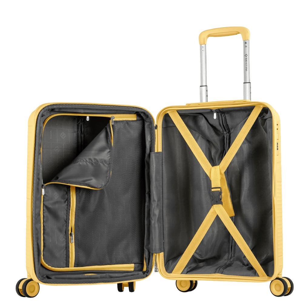 Mala de Viagem Bordo com Rodas 360º PP Joy - Amarelo Amarelo 9
