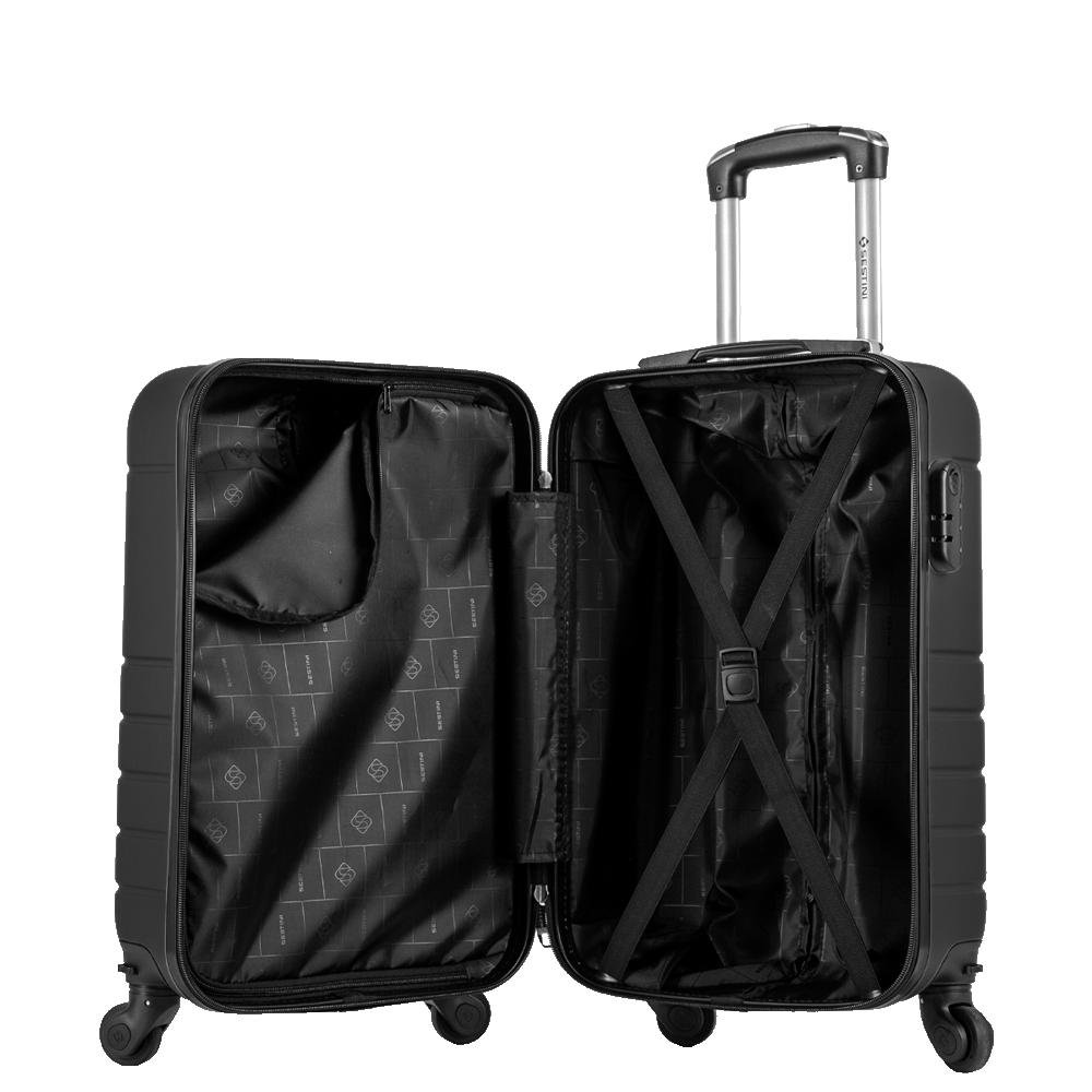 Mala de Viagem Bordo com Rodas 360º Essencial 2 - Preto Preto 5