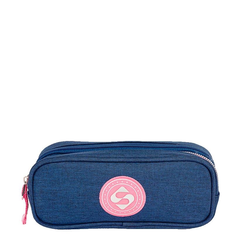 Estojo 2 Compartimentos Sestini Trend  Azul - Jeans