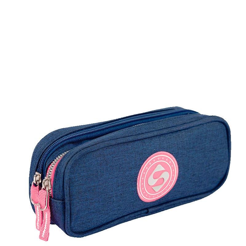 Estojo 2 Compartimentos Sestini Trend  Azul - Jeans Azul 2