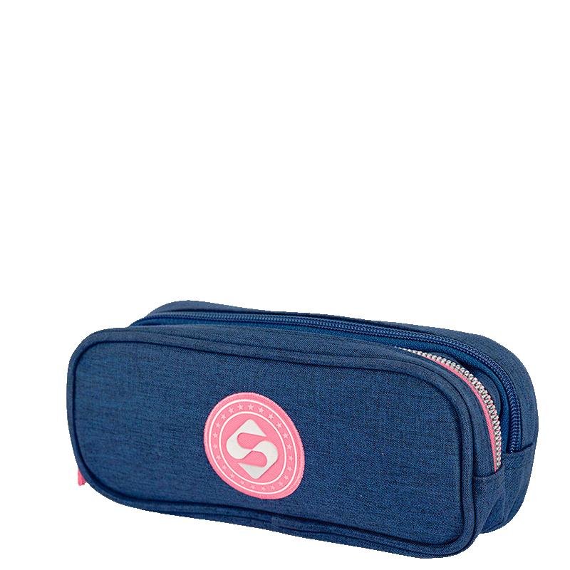 Estojo 2 Compartimentos Sestini Trend  Azul - Jeans Azul 3