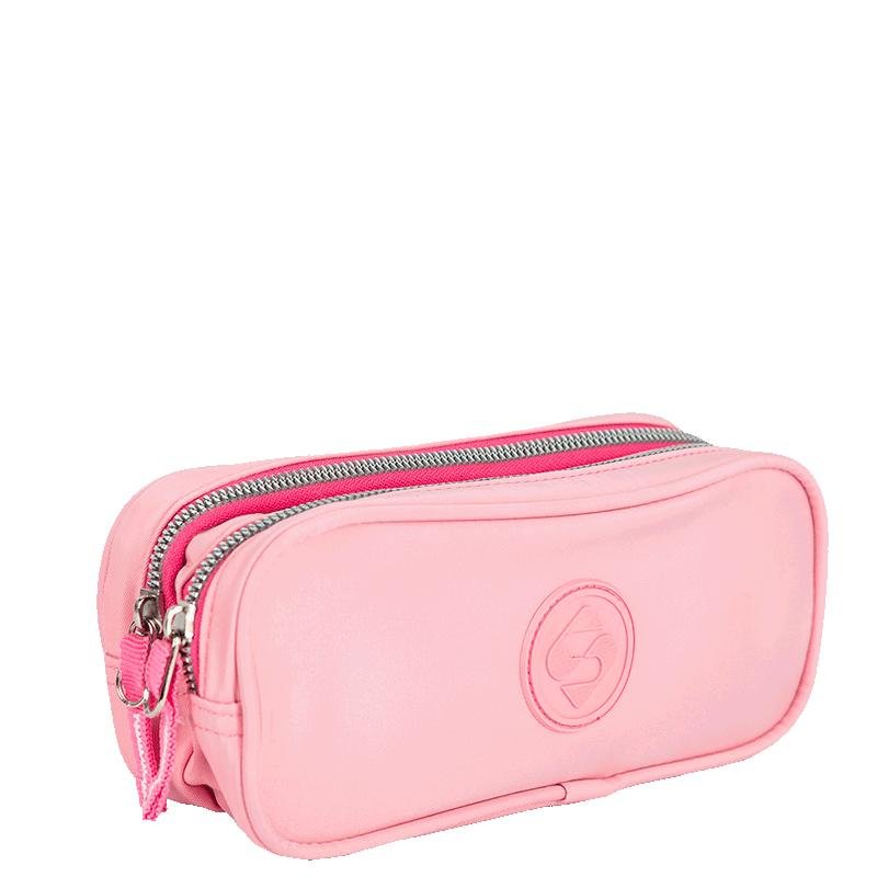 Estojo 2 Compartimentos Sestini Trend - Rosa Rosa 2