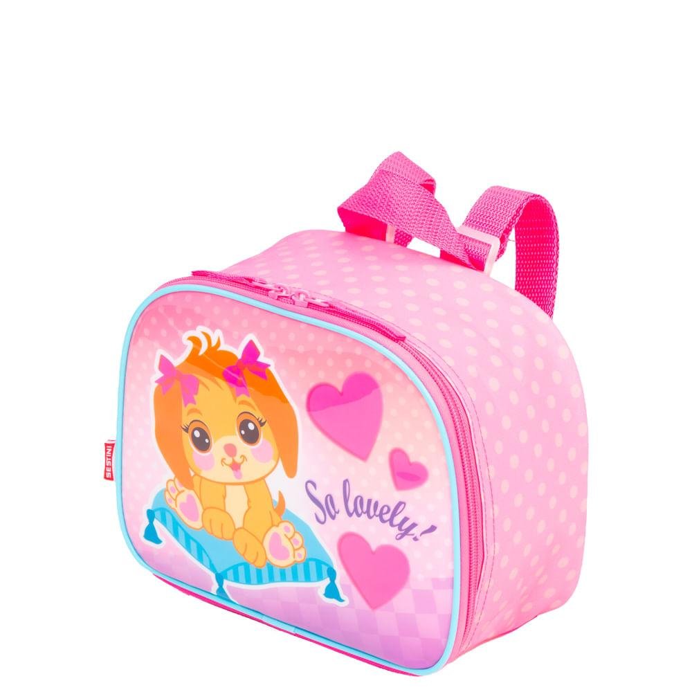 Lancheira Pequena Sestini M Lulu - Colorido Rosa 2