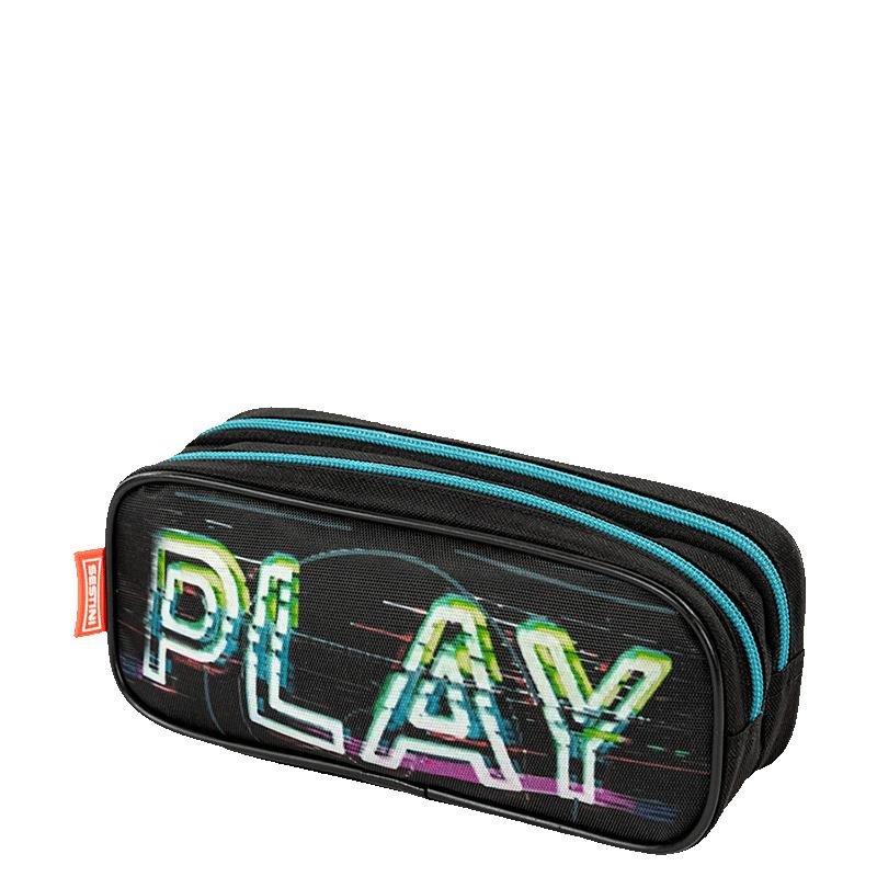 Estojo 2 Compartimentos Sestini X Start - Colorido Preto 3