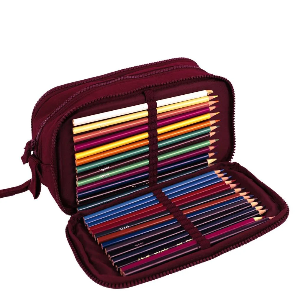 Estojo Box Especial 3 Compartimentos Crinkle - Vinho Vermelho 5