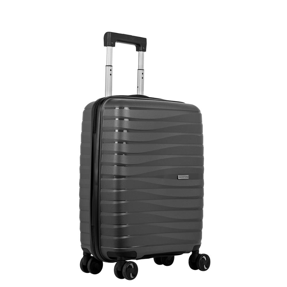 Mala de Viagem Bordo com Rodas 360° PP Essencial - Grafite Cinza 2