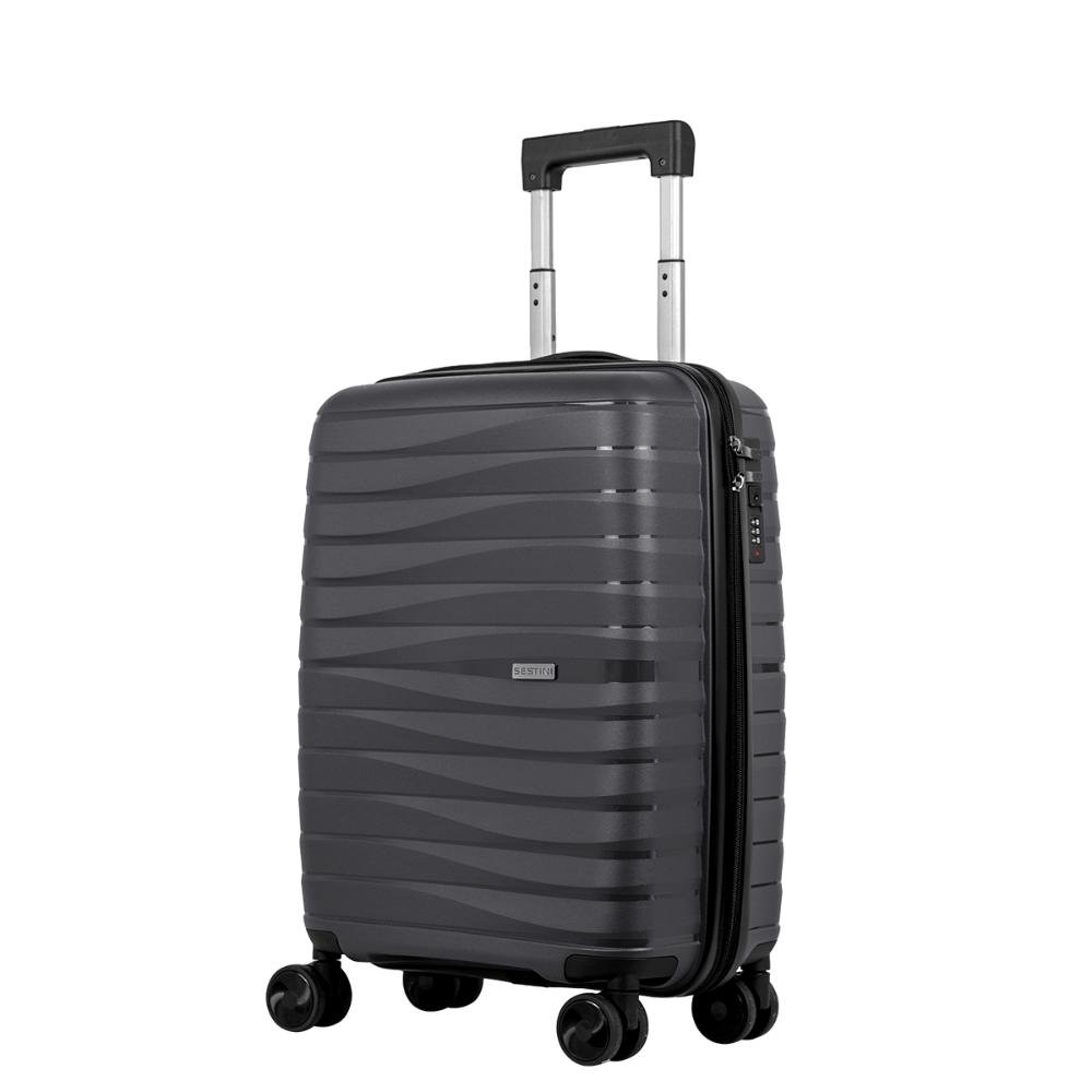 Mala de Viagem Bordo com Rodas 360° PP Essencial - Grafite Cinza 3