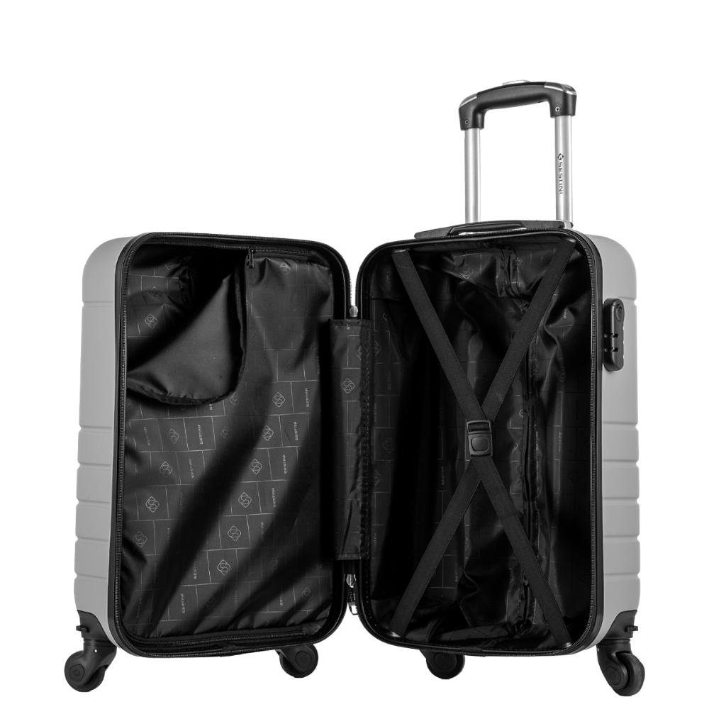 Mala de Viagem Bordo com Rodas 360º Essencial 2 - Prata Prata 5