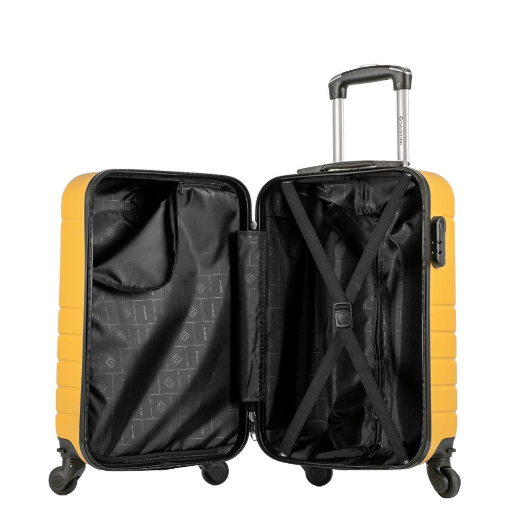 Mala de Viagem Bordo com Rodas 360º Essencial 2 - Amarelo Amarelo 5