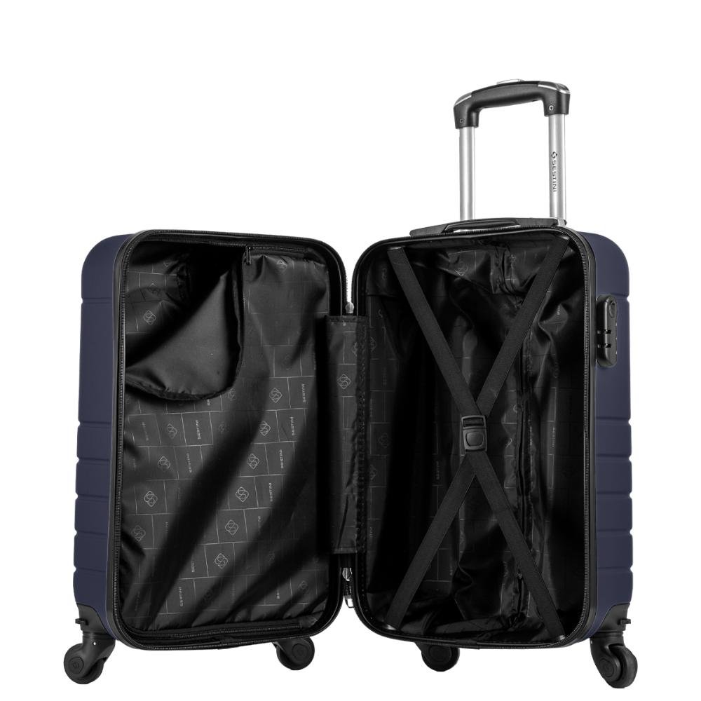Mala de Viagem Bordo com Rodas 360º Essencial 2 - Azul Marinho Azul 5