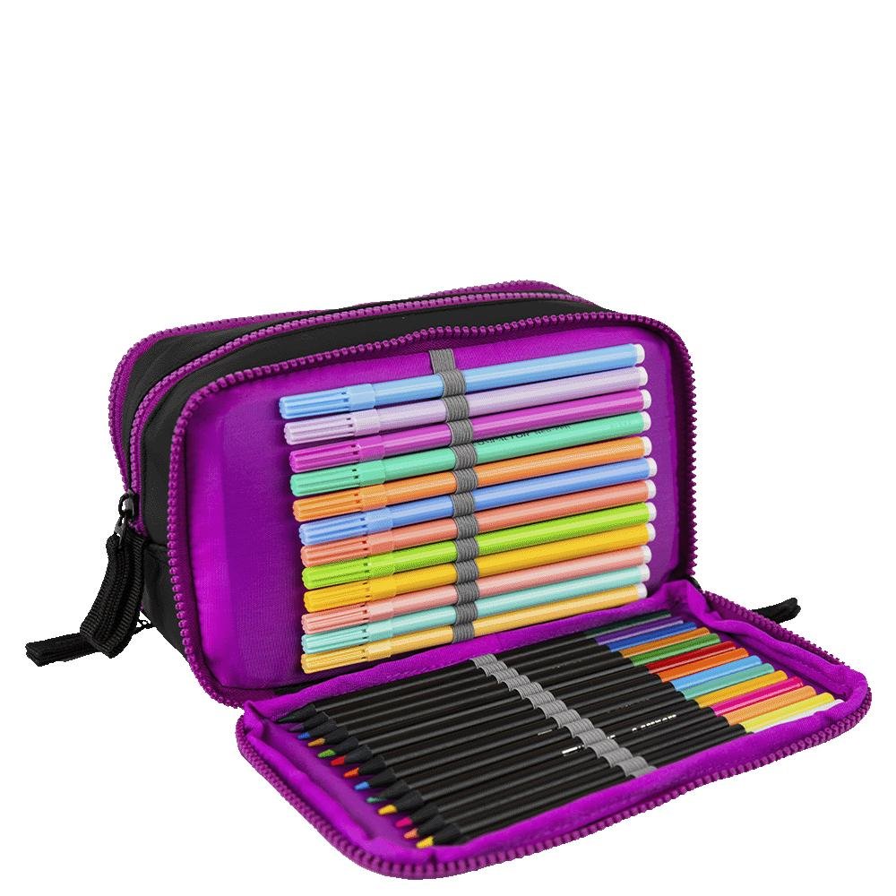 Estojo Especial 3 Compartimentos Hydroblock - Preto E Roxo Preto 5