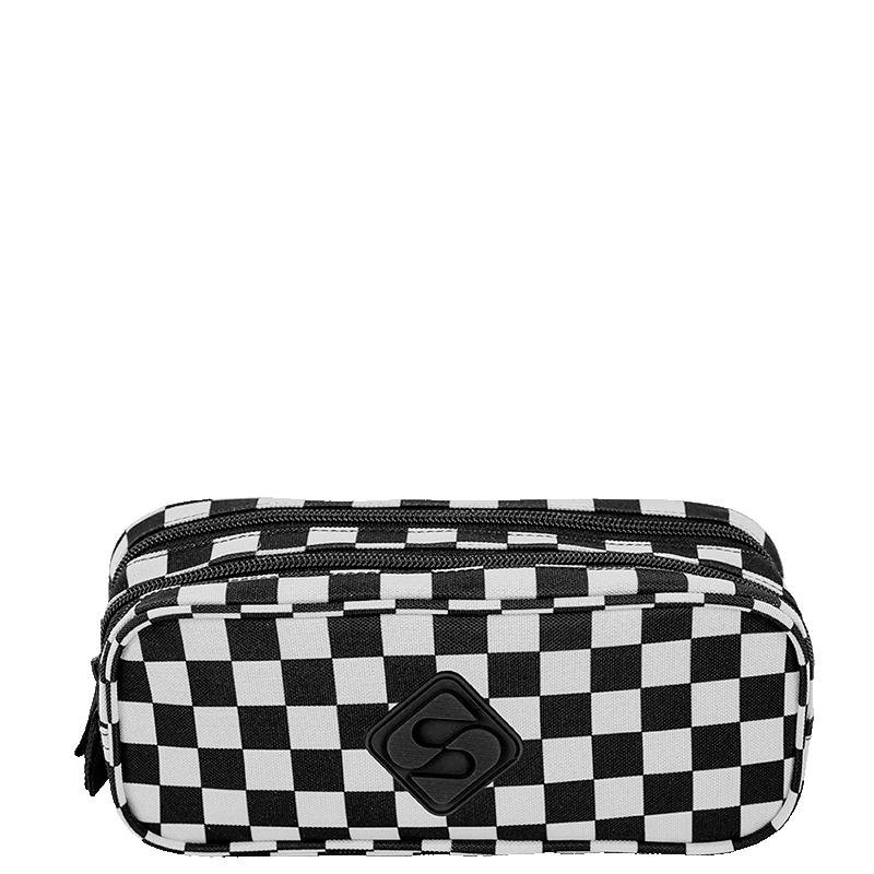 Estojo 2 Compartimentos Colorido - Xadrez