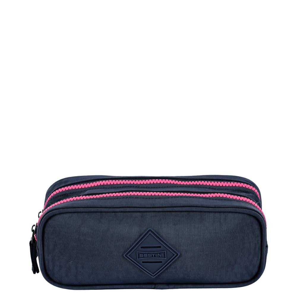 Estojo 2 Compartimentos Crinkle - Azul Neon