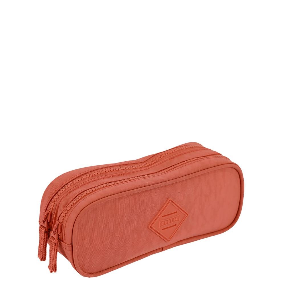 Estojo 2 Compartimentos Crinkle Laranja - Apricot Laranja 2