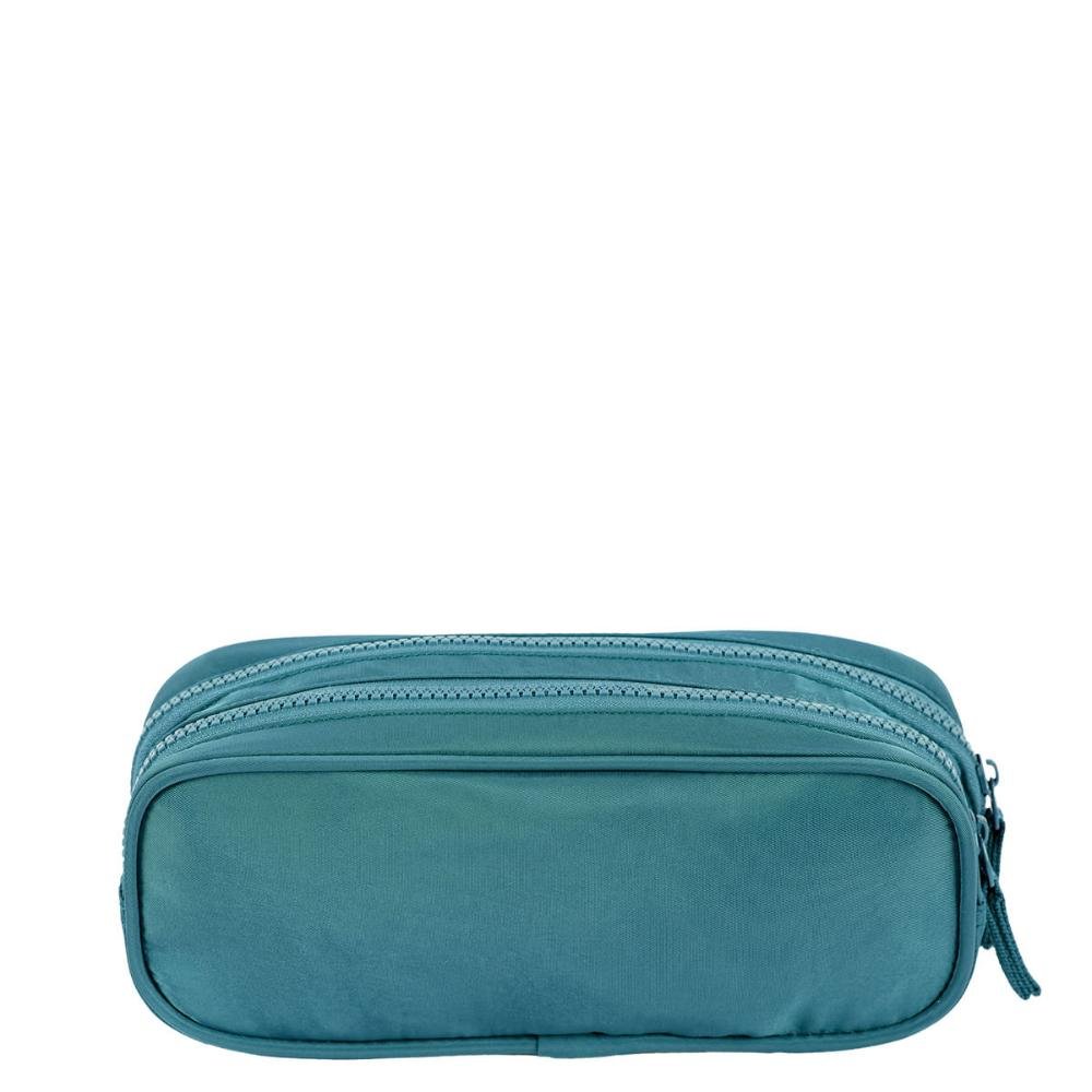 Estojo 2 Compartimentos Crinkle Verde - Petróleo Azul 4