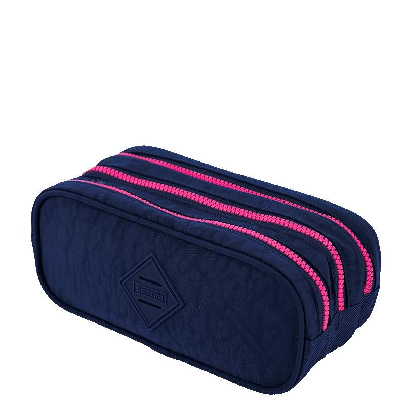 Estojo 3 Compartimentos Crinkle - Azul Neon Azul 2