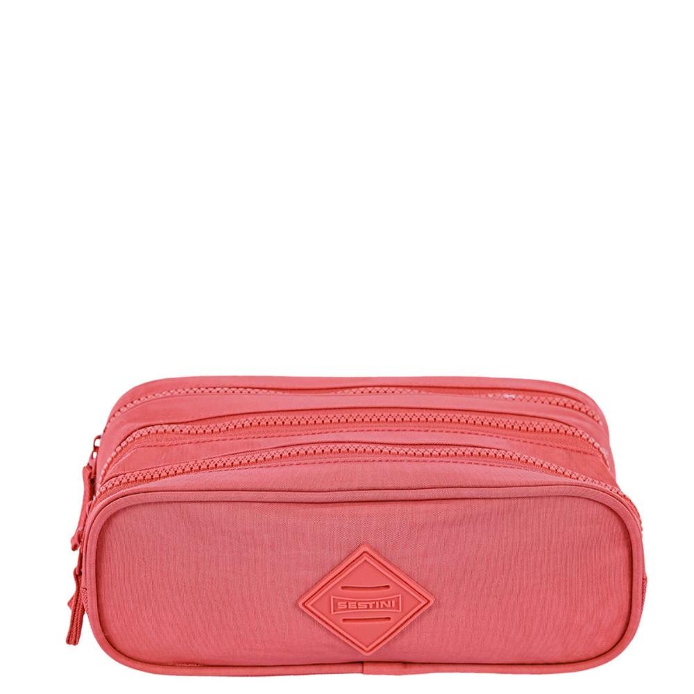 Estojo 3 Compartimentos Crinkle Laranja - Apricot