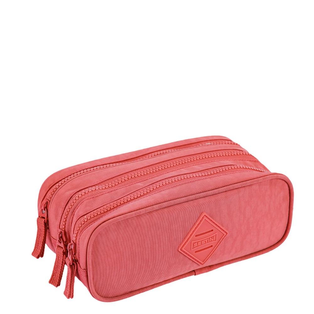 Estojo 3 Compartimentos Crinkle Laranja - Apricot Laranja 2