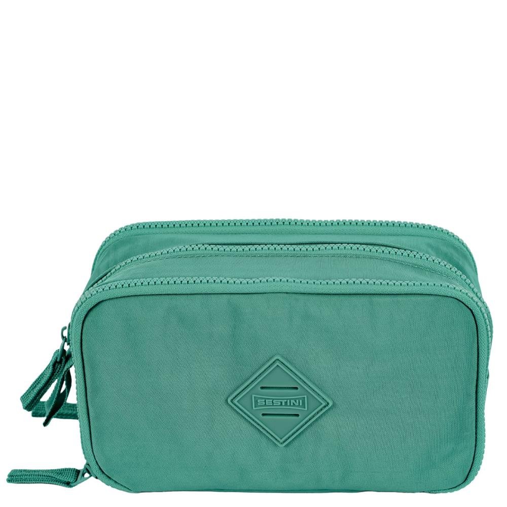 Estojo Box Especial 3 Compartimentos Crinkle Verde - Jade