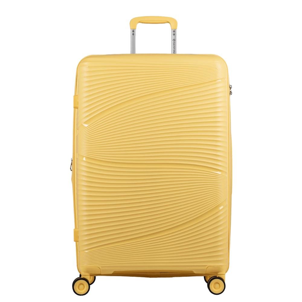 Mala de Viagem Grande com Rodas 360º PP Joy - Amarelo