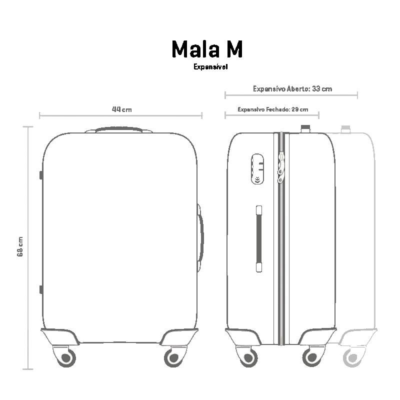 Mala de Viagem Média com Rodas 360° 4 All 5T - Branco Branco 13