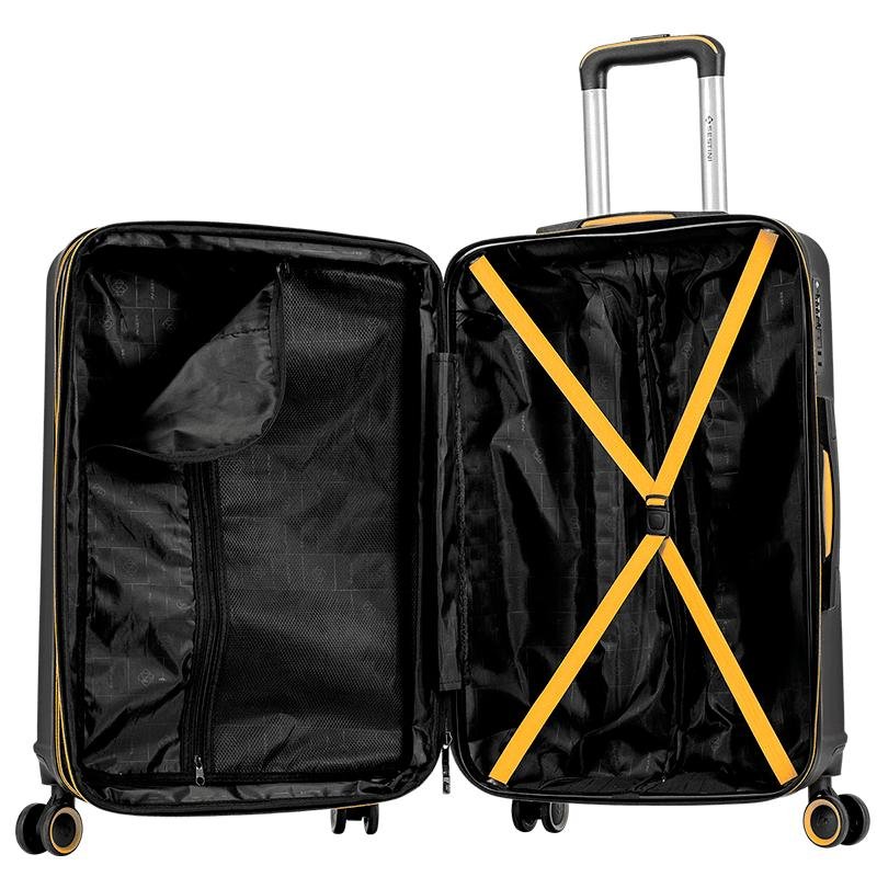 Mala de Viagem Média com Rodas 360° Racer - Preto Preto 5