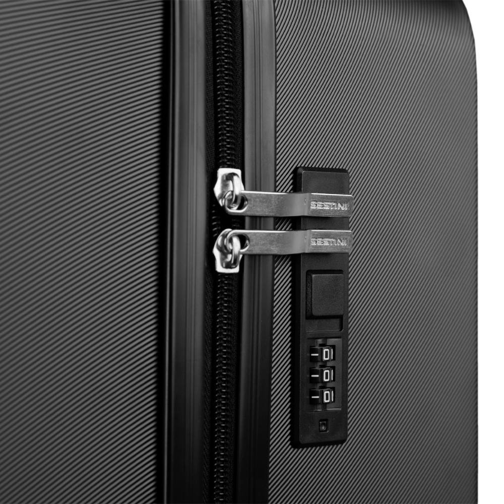 Mala de Viagem Média Rodas 360 º Uno Racer - Preto Preto 6