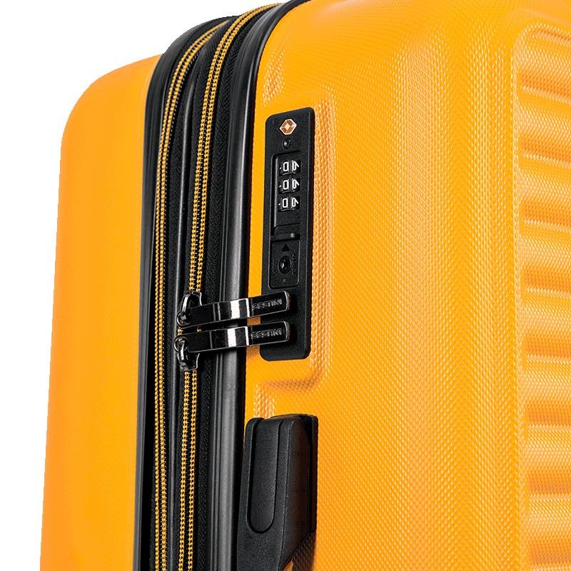Mala de Viagem Média 23 kg ABS com Rodas 360° Racer - Amarelo Amarelo 6