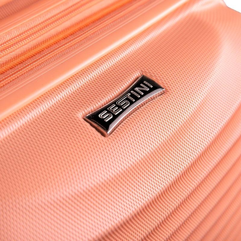 Mala de Viagem Pequena com Rodas 360° Vega 3T - Coral Rosa 9