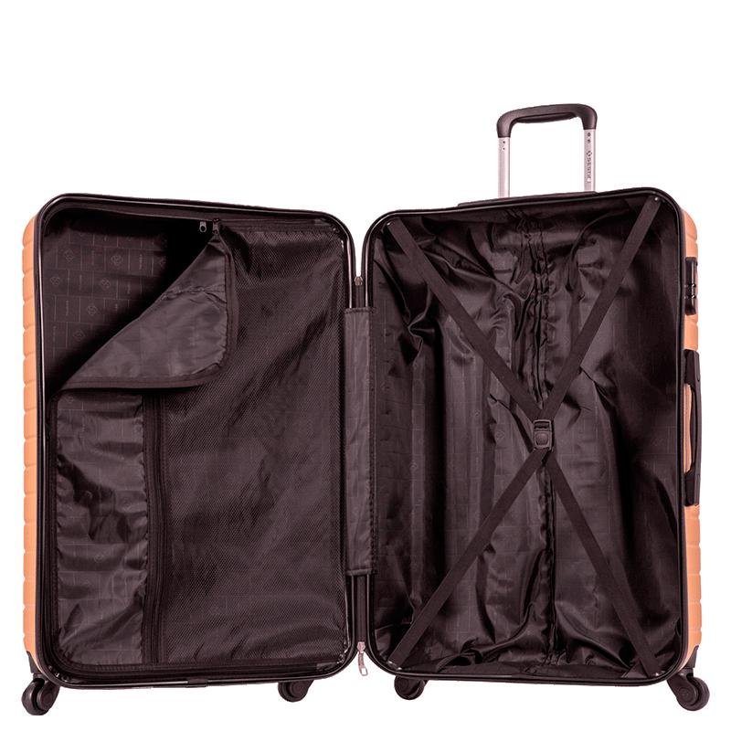 Mala Grande Rígida com Rodas 360° Deluxe - Dourado Dourado 6