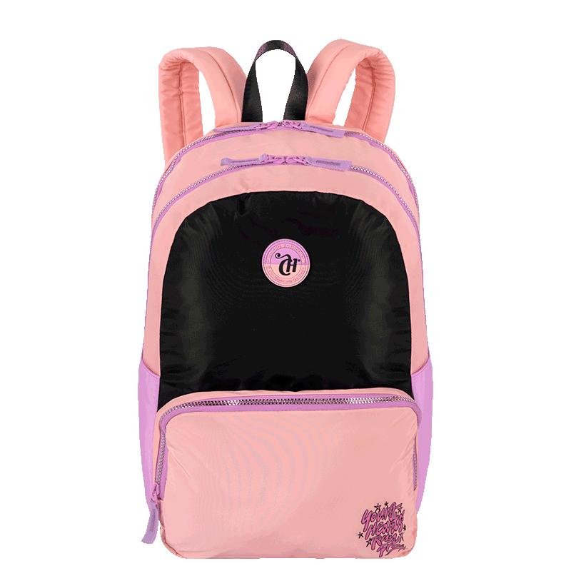 Mochila 2 Compartimentos Capricho Block - Pêssego e Lilás